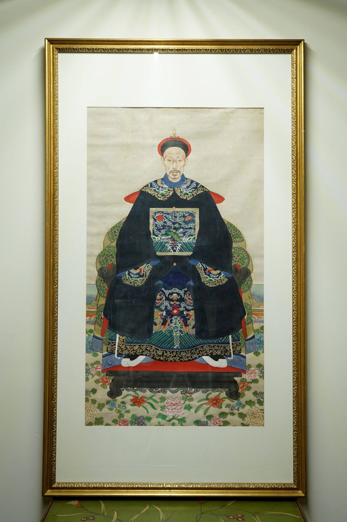 TWO CHINESE ANCESTOR PORTRAITS OF A CIVIL OFFICIAL AND AN OFFICAL'S WIFE