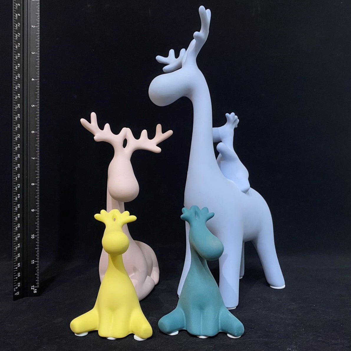 Porcelain deer family figurine