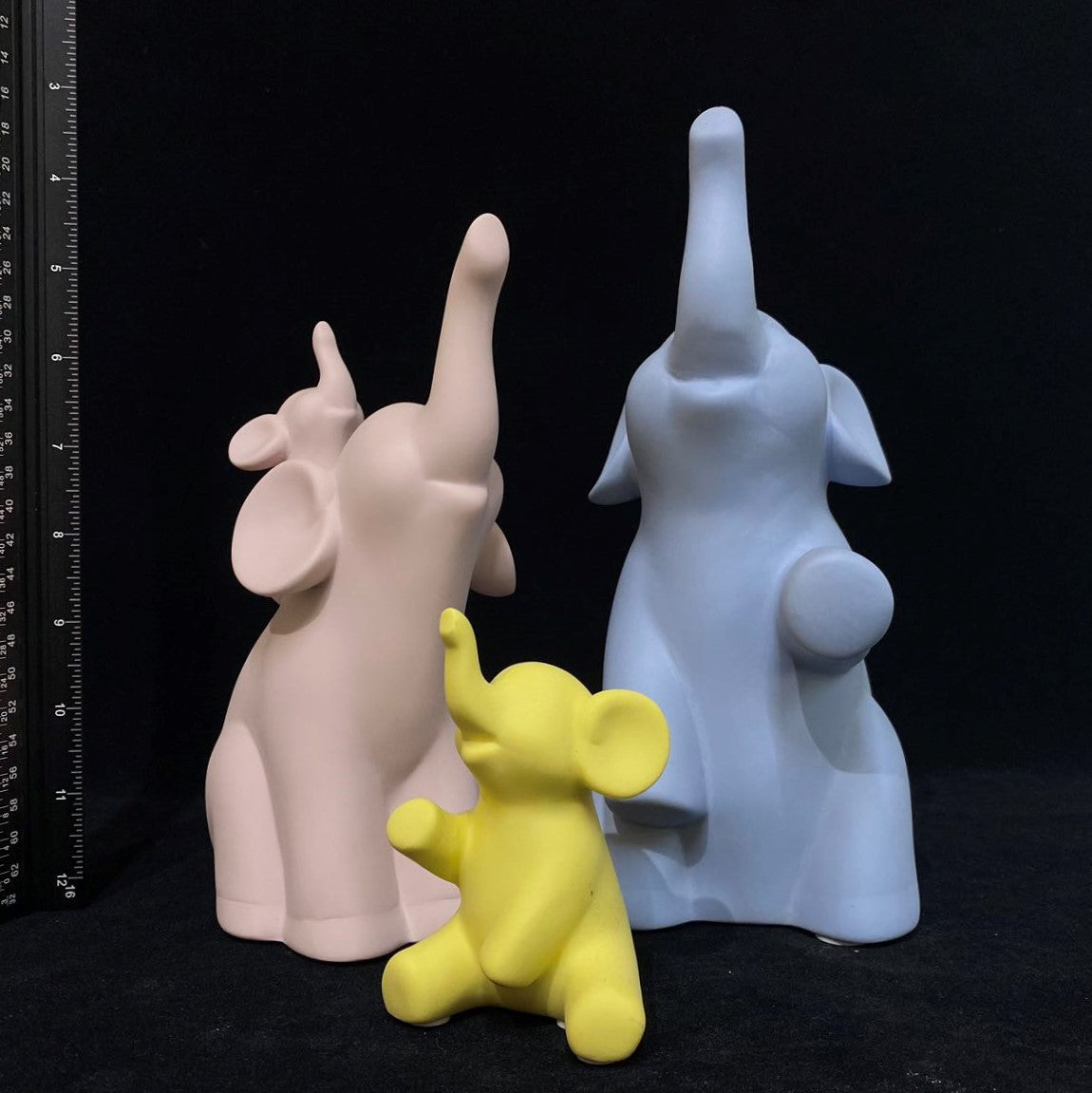 Ceramic elephant family figurine