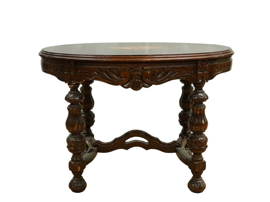 Fine French Renaissance style Revival Oval Oak Table