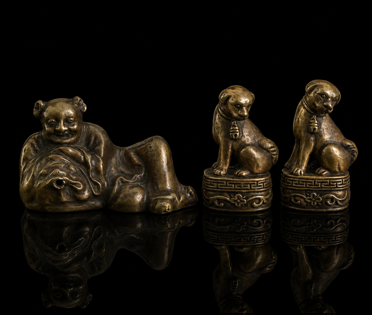Lot of 3 Chinese Metal Decorative Objects