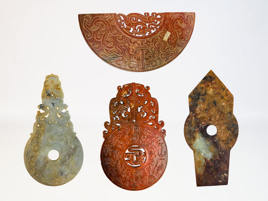 Lot of 4 Chinese Carved Soapstone Plaques