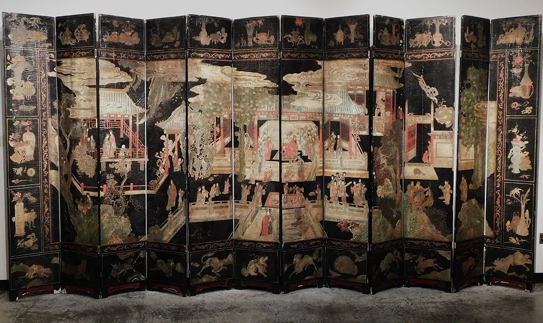 Chinese Oak Wood Screen Panels