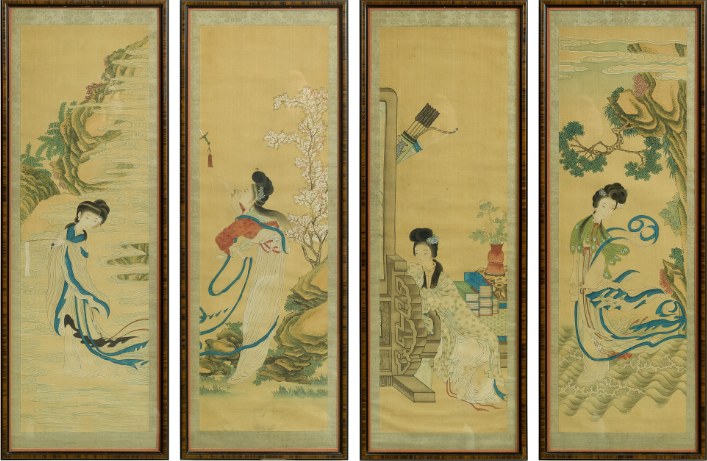 Four Chinese Decorative Paintings