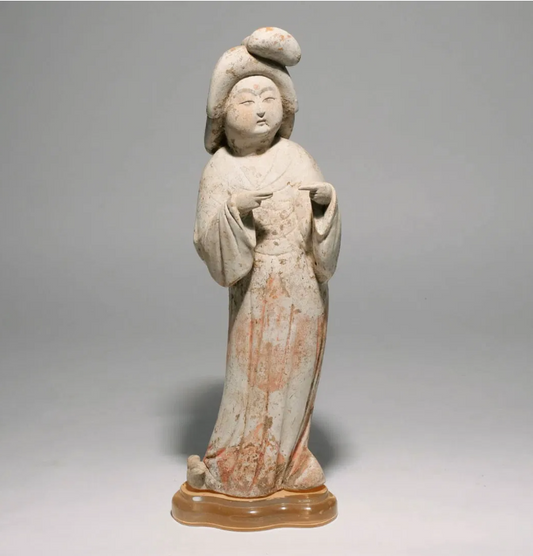 Chinese Art Pottery Figure with Plastic stand