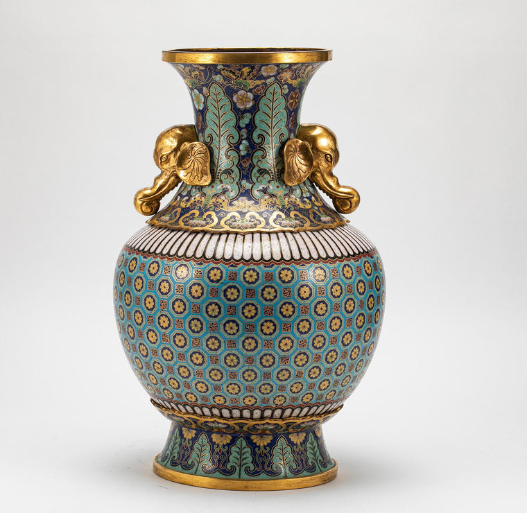 Cloisonné enamel vase