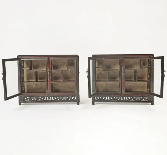 Pair of Chinese Decorative Wood Cabinets