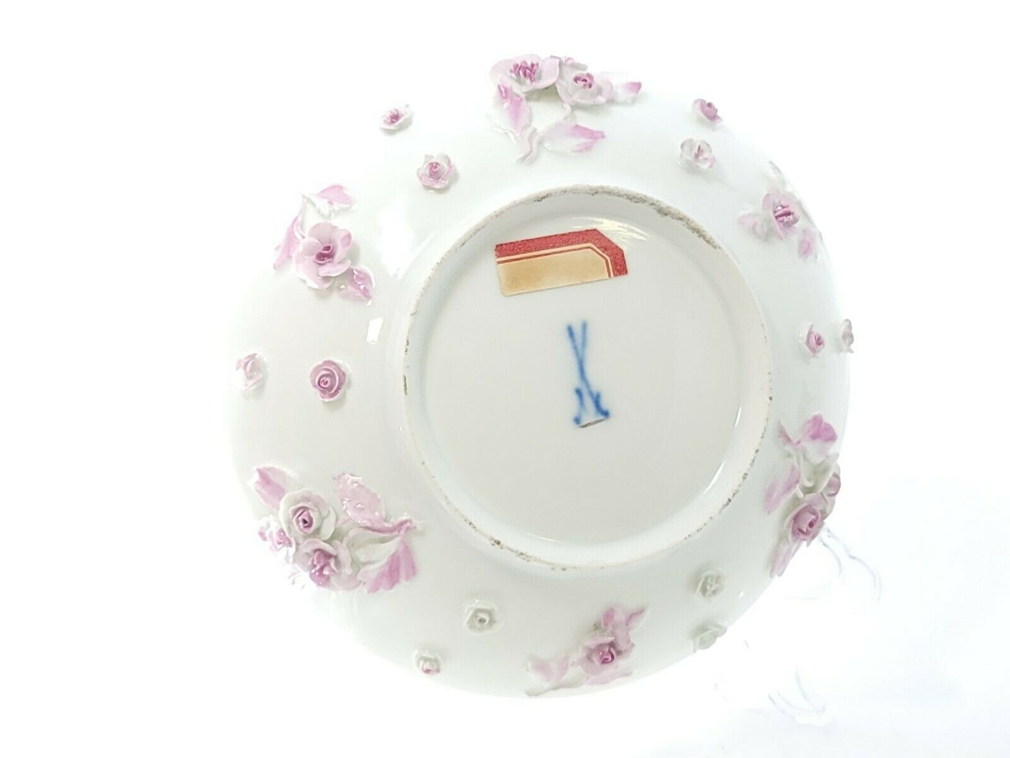 19th Century Antique Meissen Lace Floral Small Plate  (5 5/8")