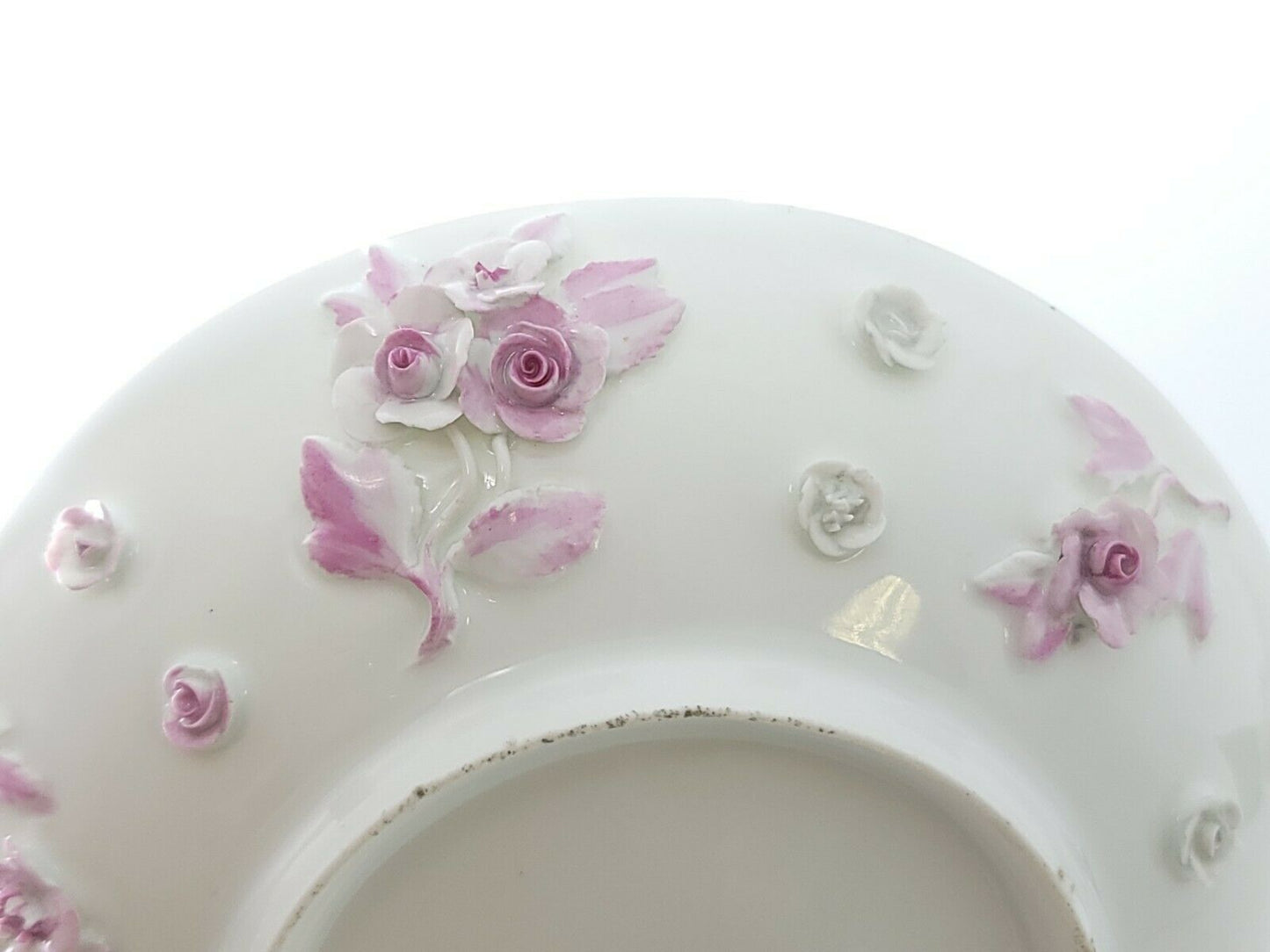 19th Century Antique Meissen Lace Floral Small Plate  (5 5/8")