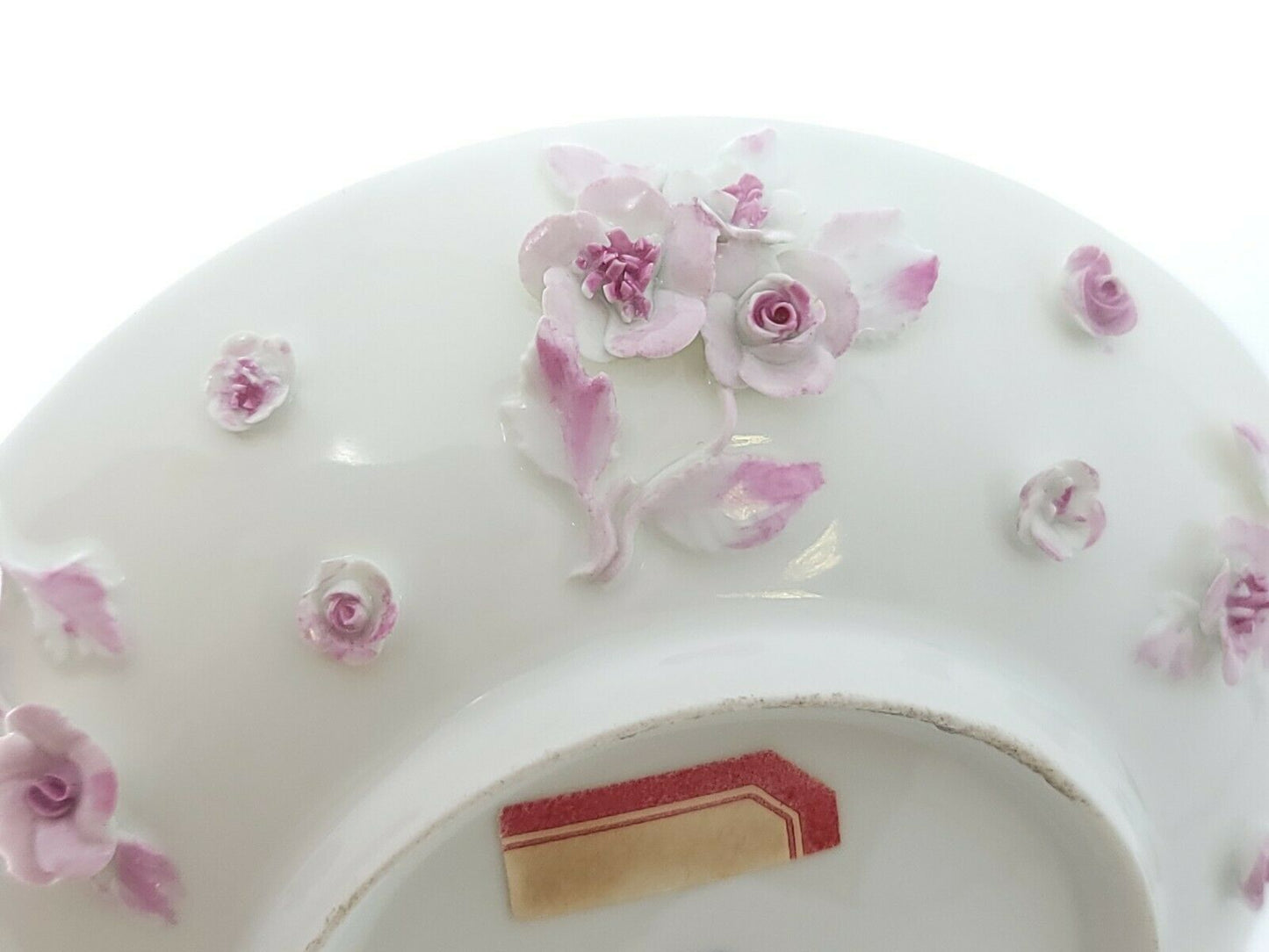19th Century Antique Meissen Lace Floral Small Plate  (5 5/8")