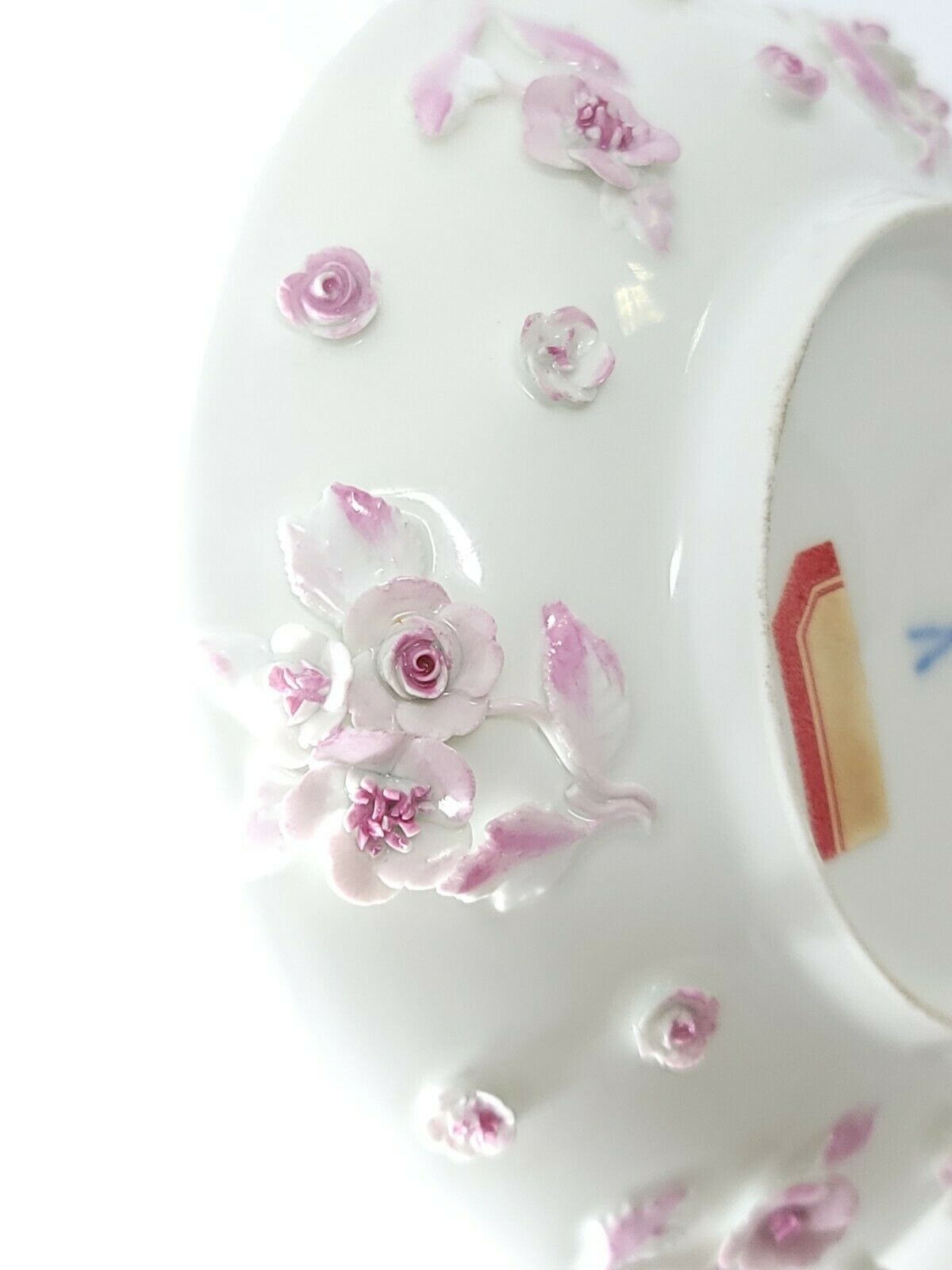 19th Century Antique Meissen Lace Floral Small Plate  (5 5/8")