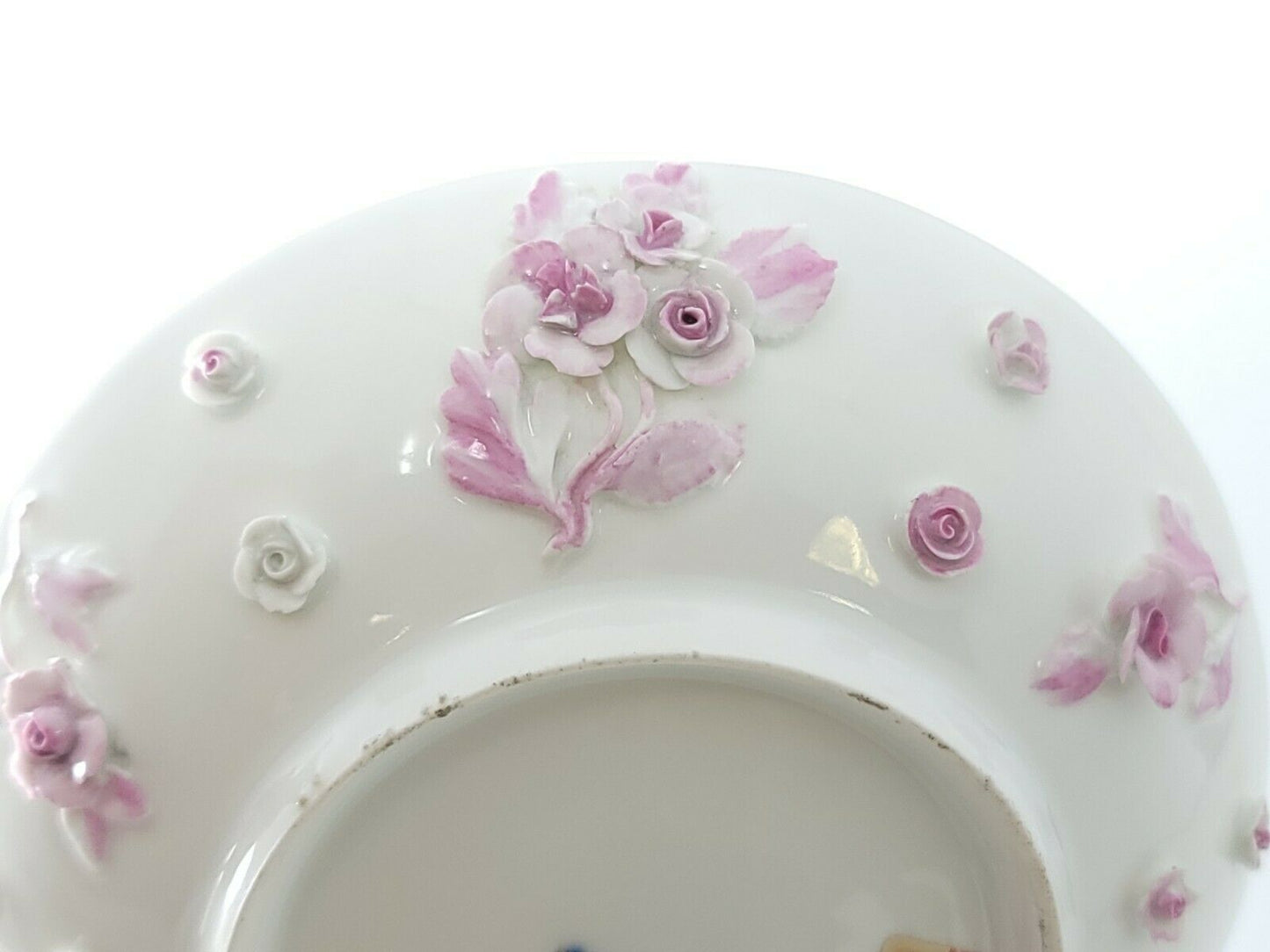 19th Century Antique Meissen Lace Floral Small Plate  (5 5/8")