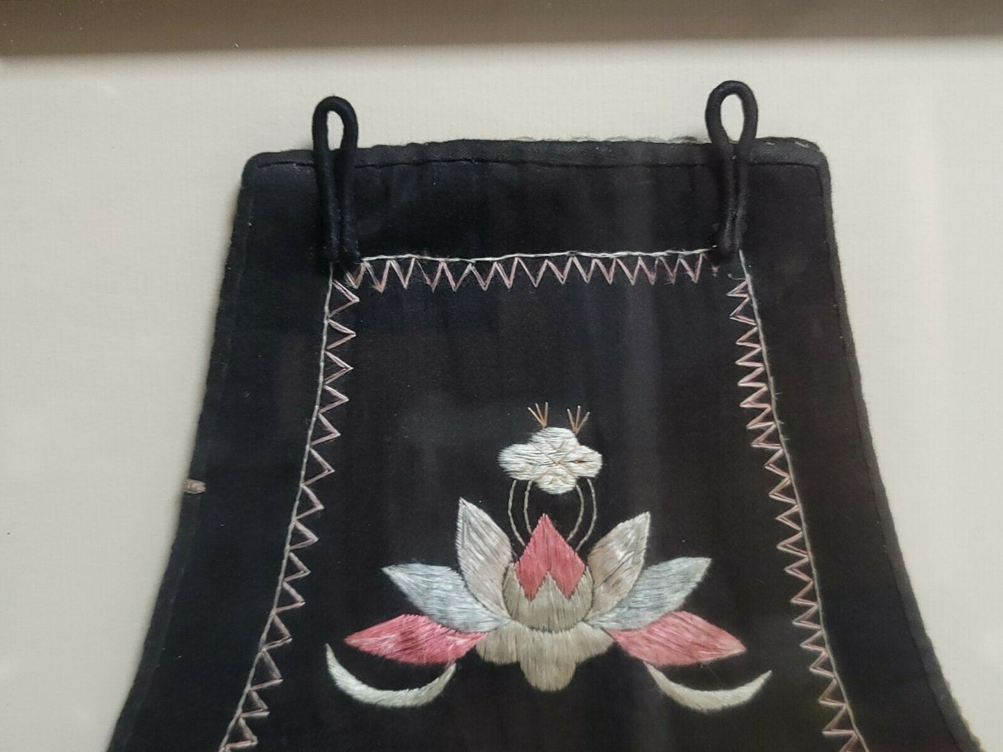 Antique Chinese 19C Silk Embroidered Female Underwear. Framed