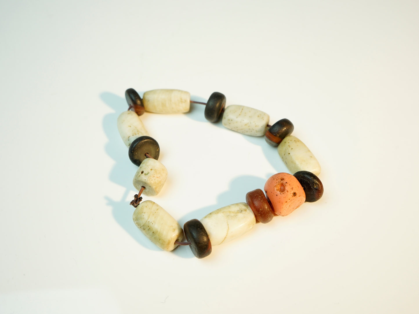 Antique Granite Stone  Jade Glass Bead Blend Bracelet