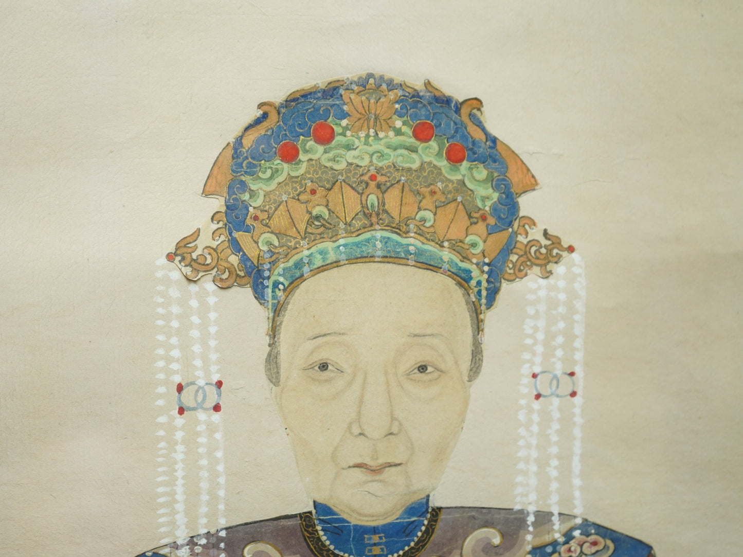 TWO CHINESE ANCESTOR PORTRAITS OF A CIVIL OFFICIAL AND AN OFFICAL'S WIFE