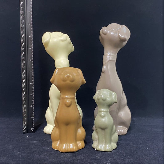 Ceramic dog family figurine